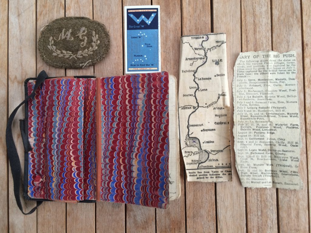 1916 War Diary - pocket contents